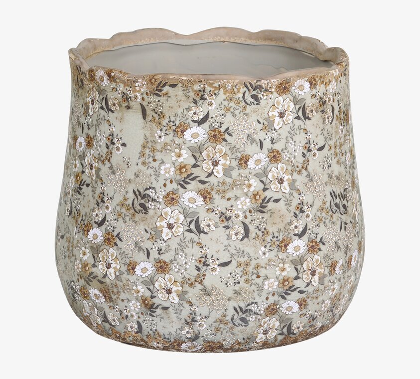 Kruka Evry Verte från Chic Antique med blommigt mönster