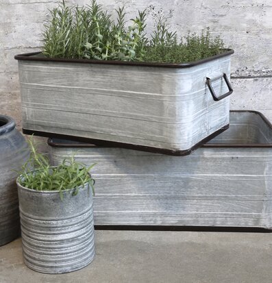 Plåtlåda Med Handtag Antik Zink från Chic Antique i zink