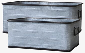 Plåtlåda Med Handtag Antik Zink från Chic Antique