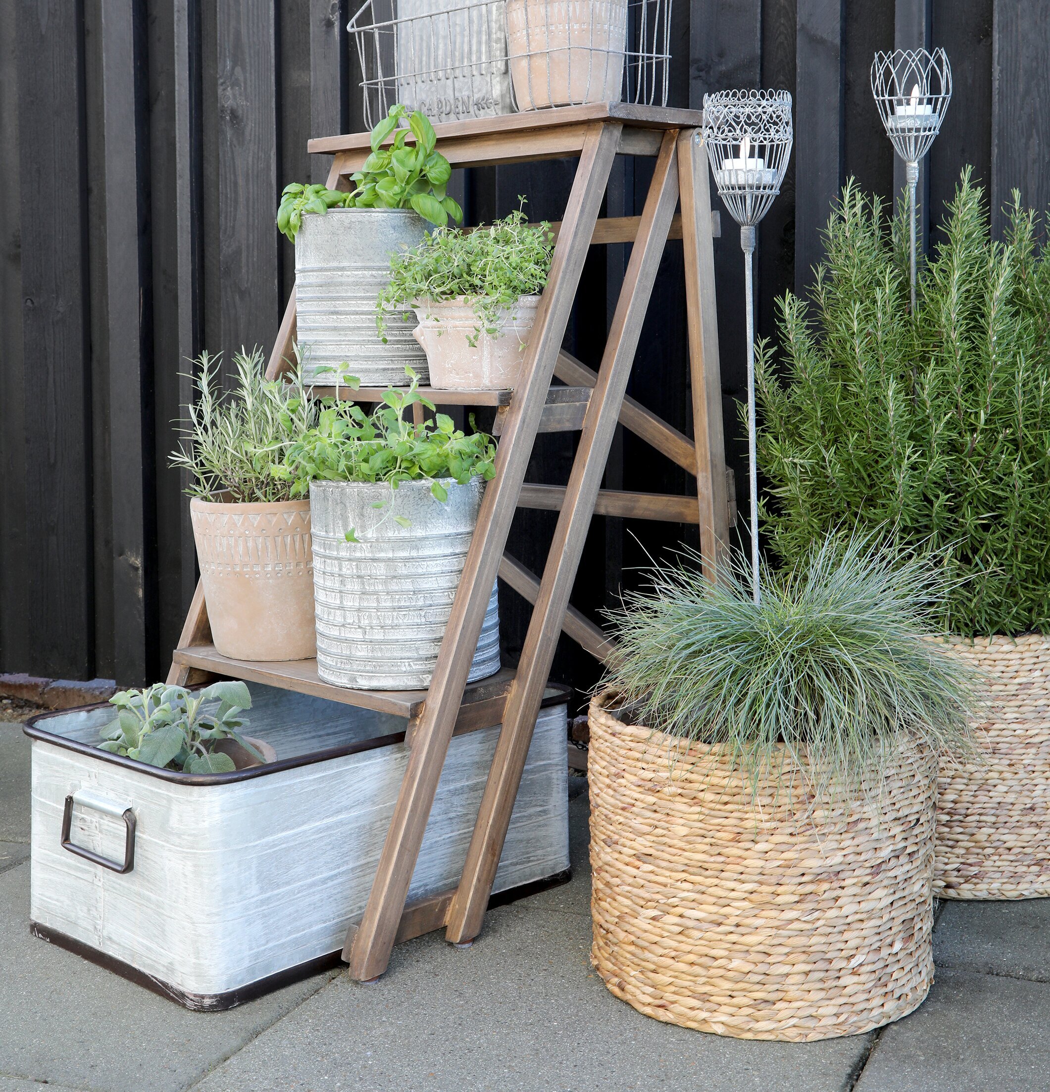 Plåtlåda Med Handtag Antik Zink från Chic Antique i trädgård