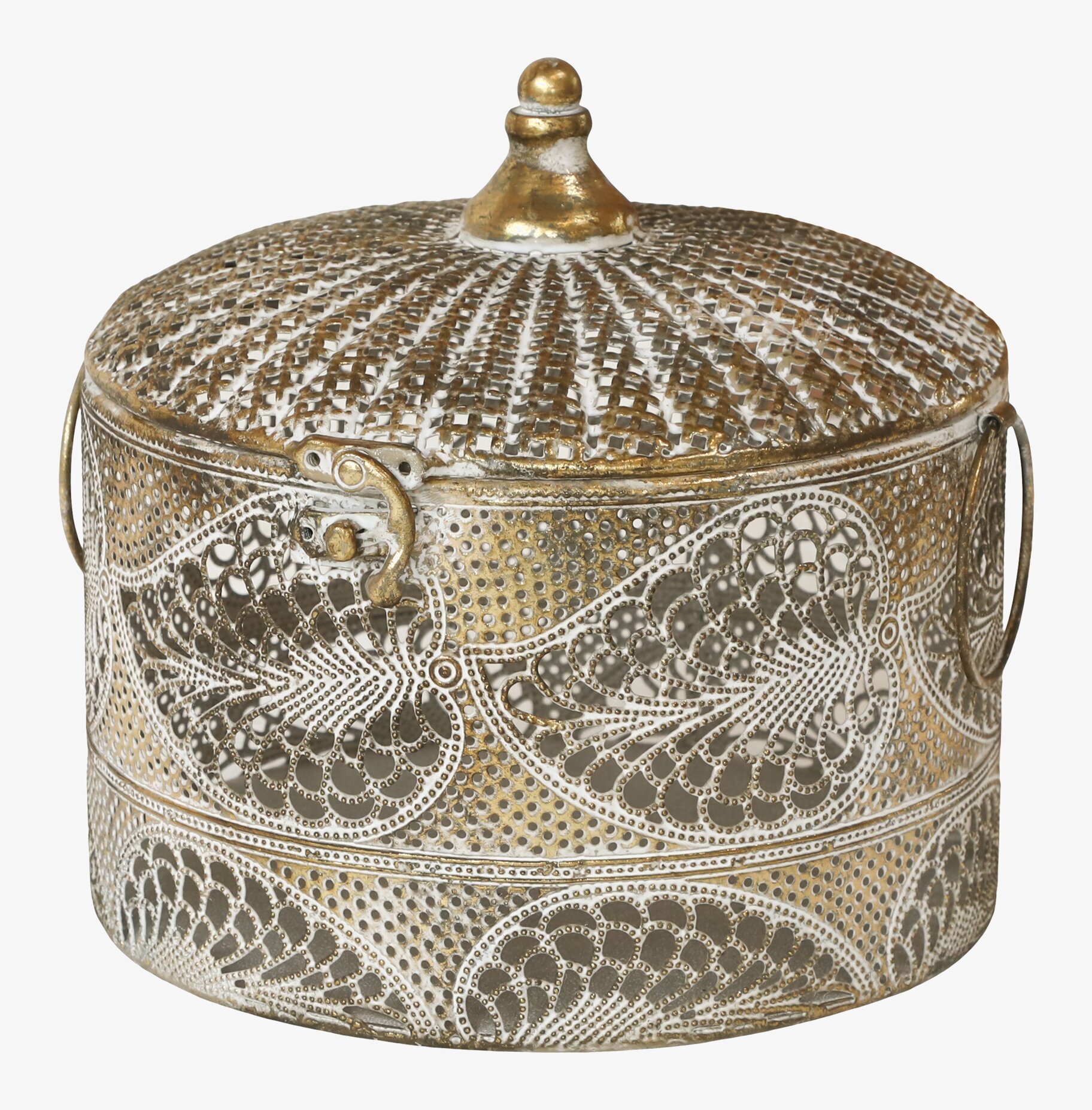 Metallbox Antik Mässing Medium från Chic Antique med mönster