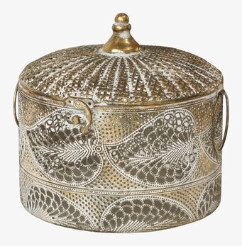 Metallbox Antik Mässing Medium från Chic Antique med mönster