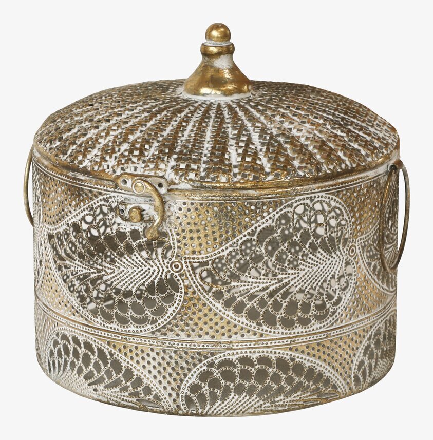 Metallbox Antik Mässing Medium från Chic Antique med mönster