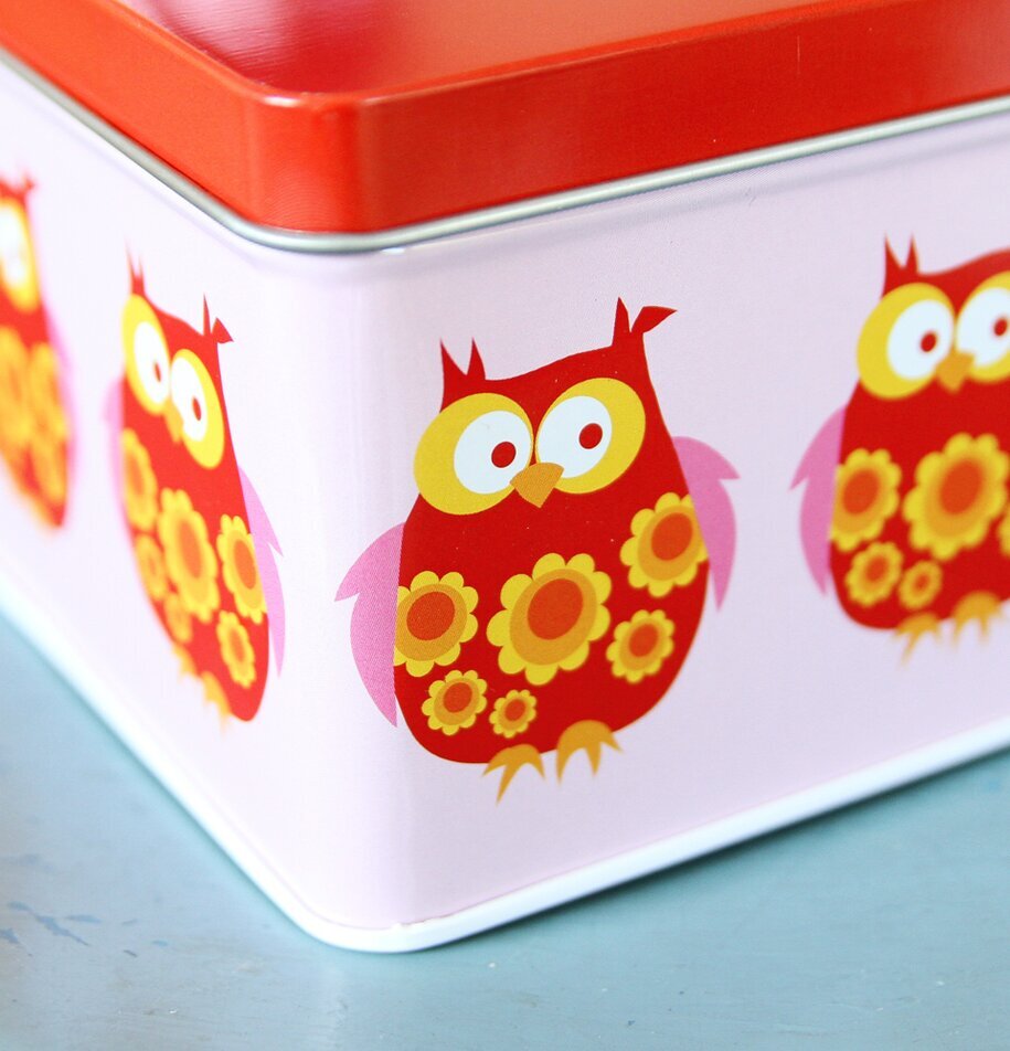 Liten box - Röda ugglor från Blafre med lekfull design