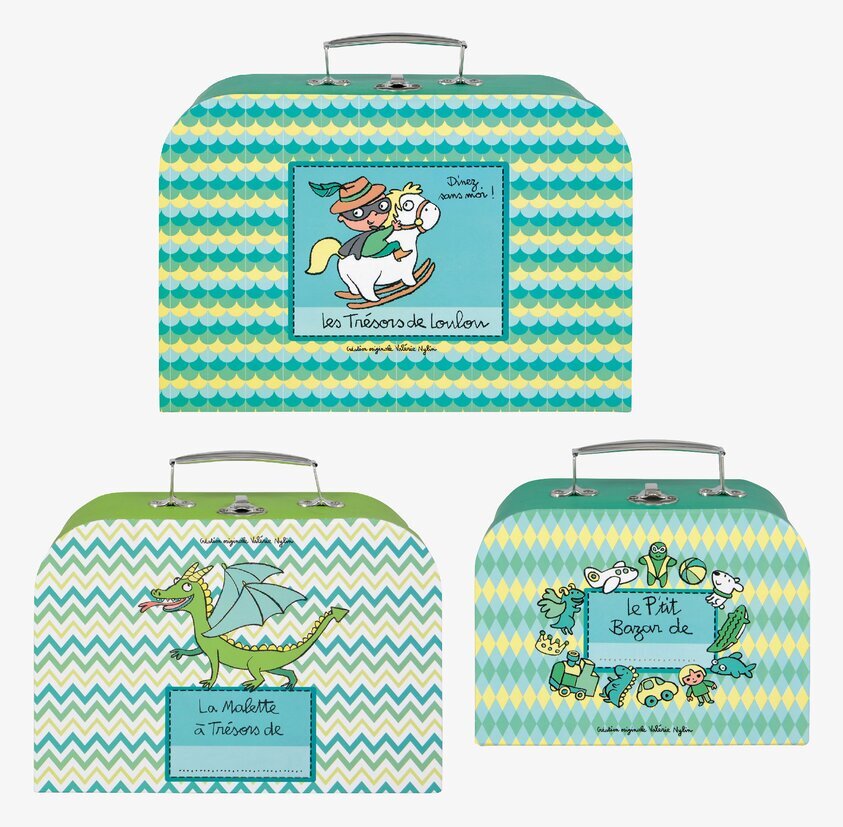 Väska 3-pack Grön från Derriére la porte med lekfulla mönster