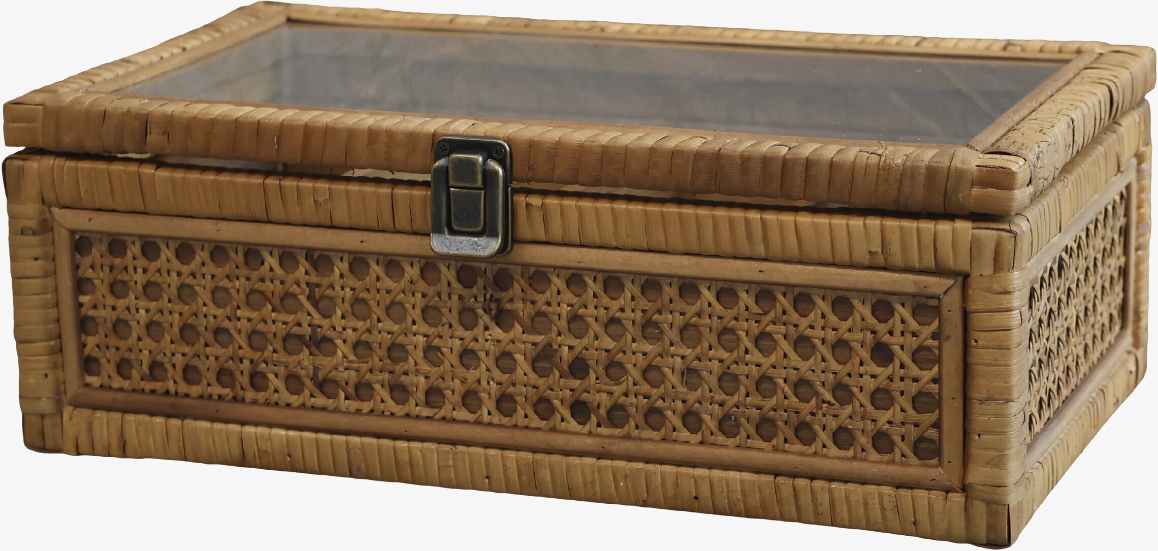 Förvaringslåda 4-Fack Flätad Rotting från Chic Antique