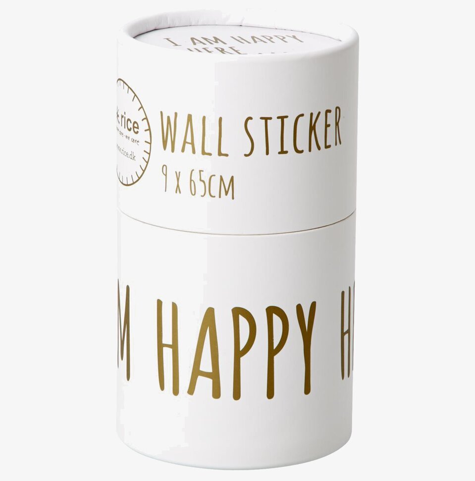 Wall Sticker - I Am Happy Here från Rice i vit förpackning