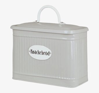 Bild av stilfull beige plåtburk för knäckebröd