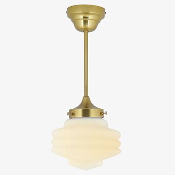 Taklampa Med. Stång Valter Opal/Mässing Lång från Strömshaga