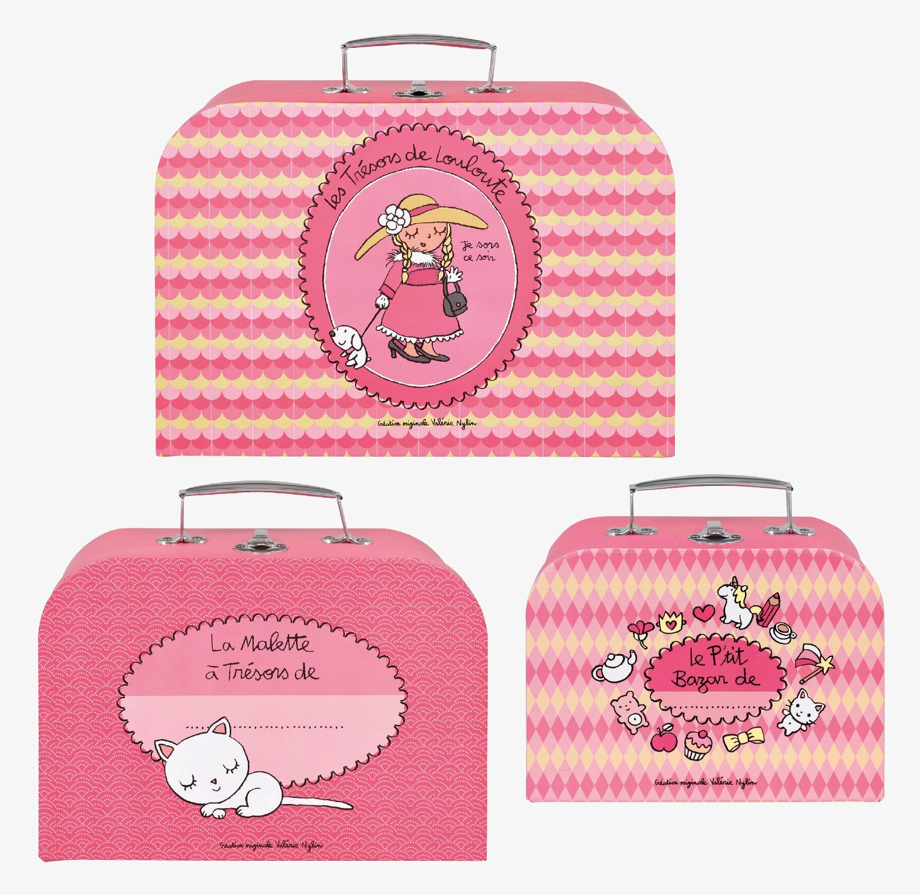 Väska 3-pack Rosa från Derriére la porte med livfull design