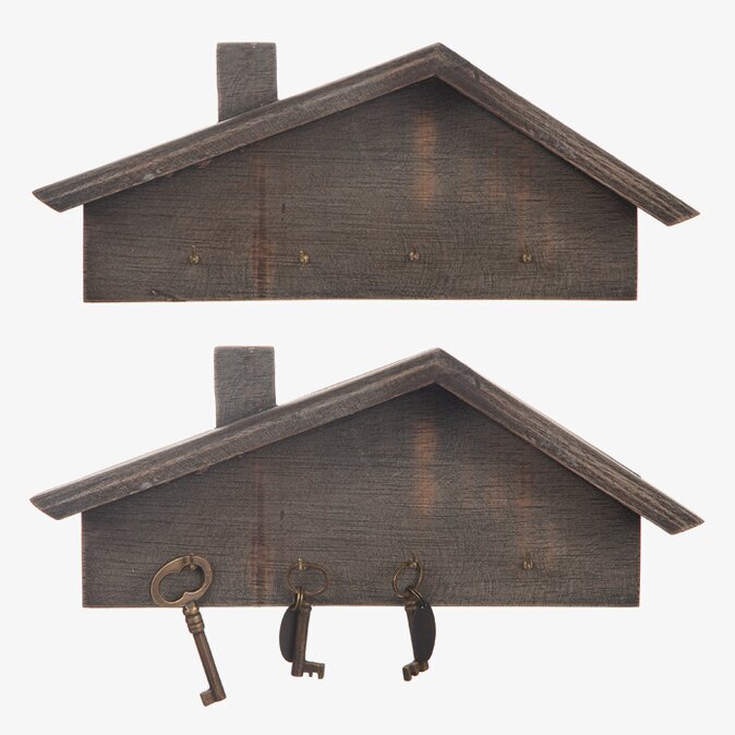 Hängare Hus Trä Mörkbrun från Different Design i trä