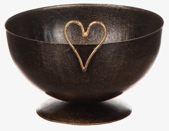 Skål Hamrad Plåt Hjärta från Different Design i rustik plåt