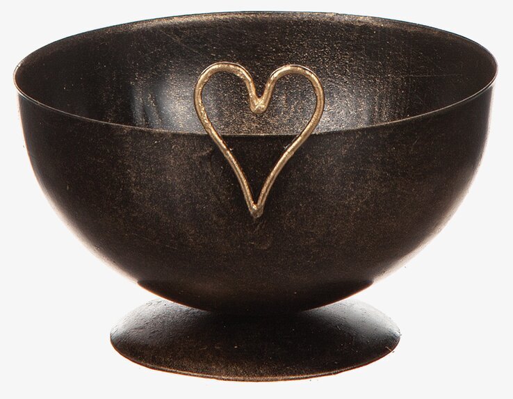 Skål Hamrad Plåt Hjärta från Different Design i rustik plåt