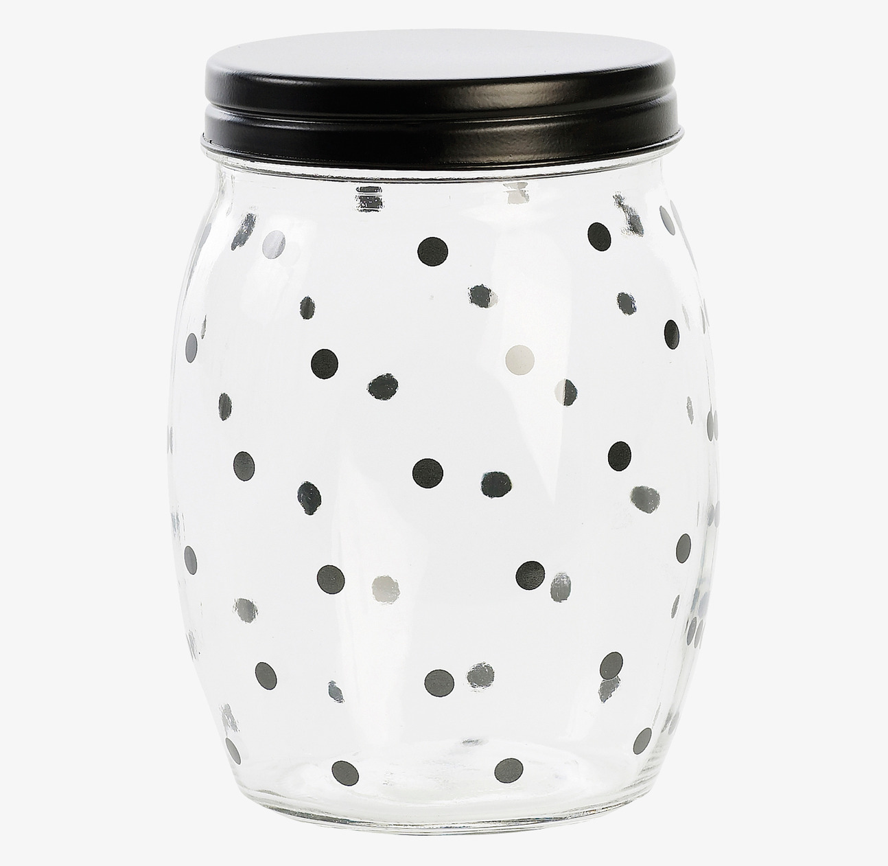 Glasburk Dots från Miss Etoile med svartvita prickar