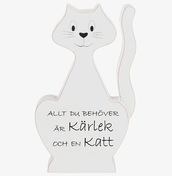 Stående Katt Med Text från Different Design, trädekoration