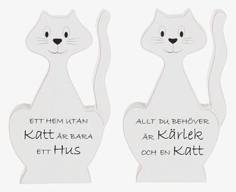 Stående Katt Med Text från Different Design, vit dekoration