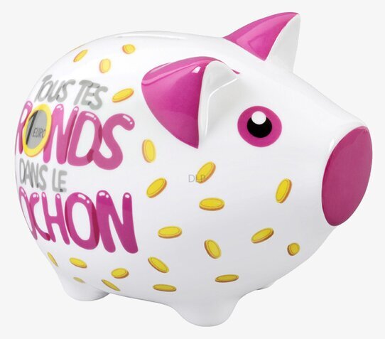 Spargris Piggy från Derriére la porte, färgglad keramikgris