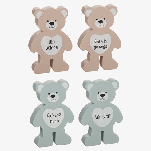 Dekoration Stående Nalle från Different Design i trä