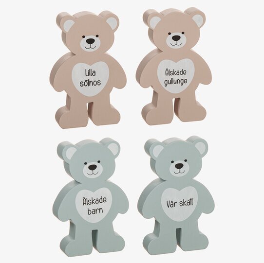 Dekoration Stående Nalle från Different Design i trä