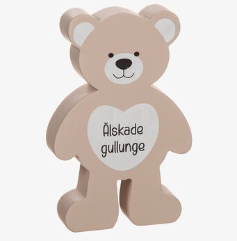 Dekoration Stående Nalle från Different Design med hjärta