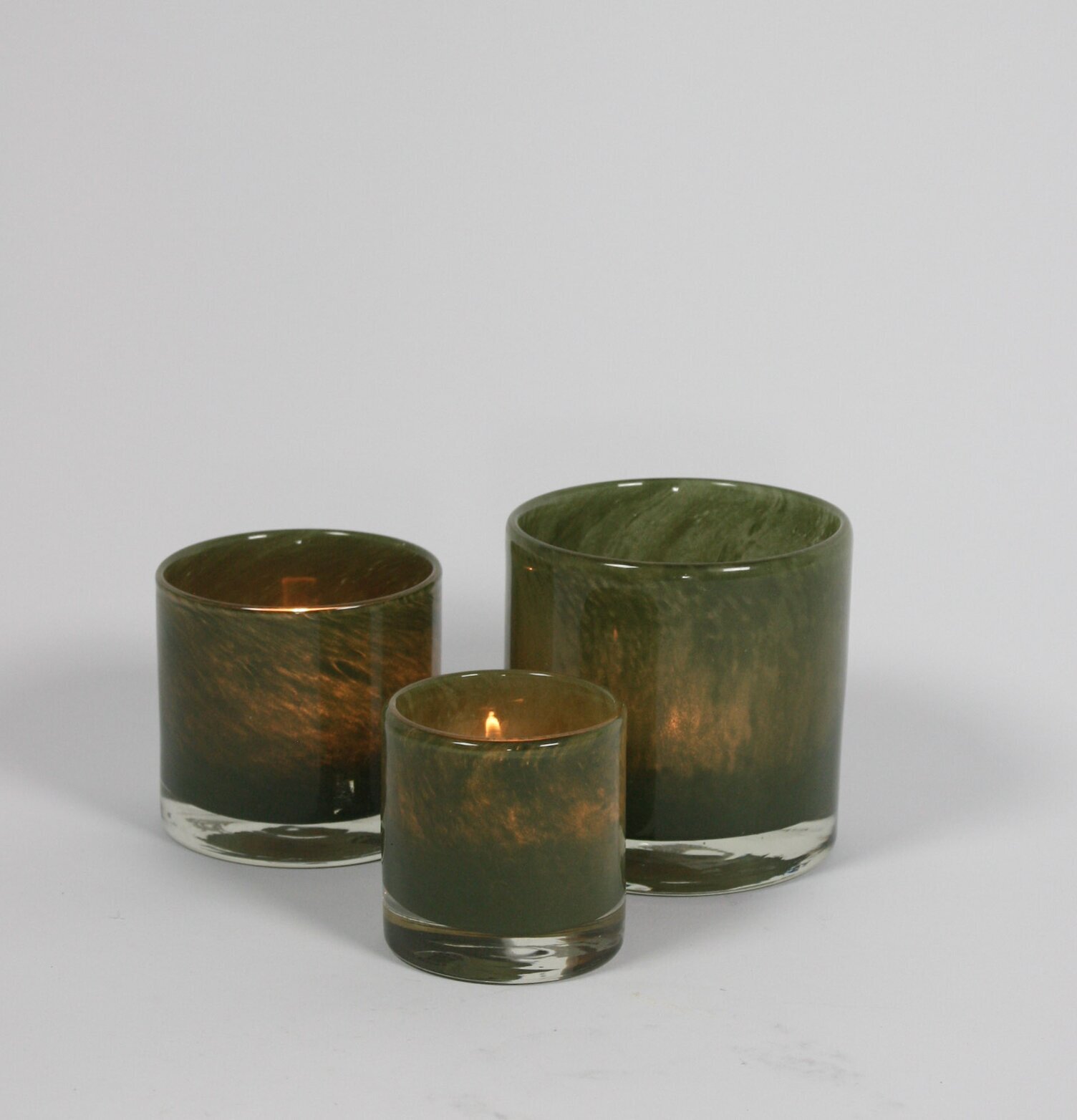 Ljuslykta Nilla Skog 12cm från Olsson & Jensen i grönt glas