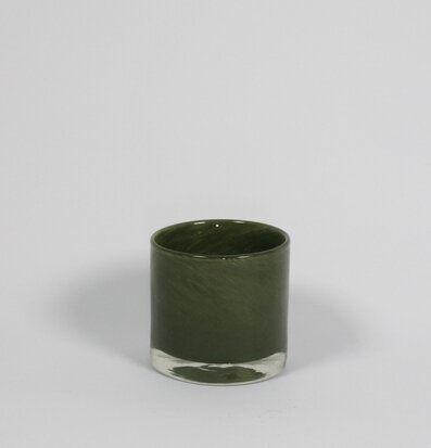 Bild av grön ljuslykta i glas med elegant design