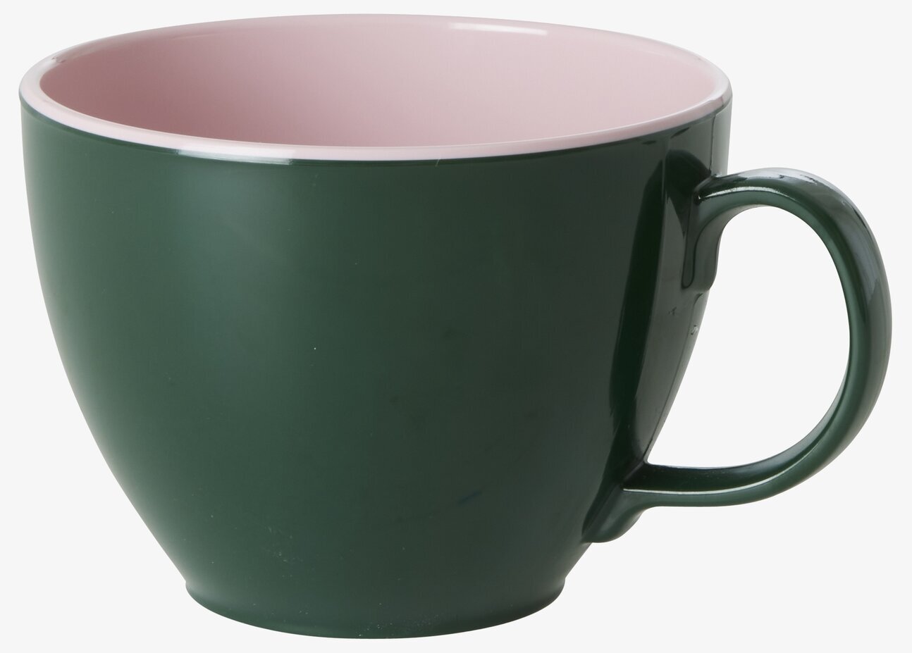 Melamin Jumbomugg Grön/Rosa från Rice mot enkel bakgrund