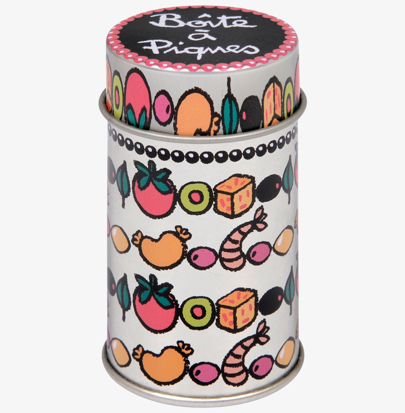 Plåtburk Tandpetare Zink från Derriére la porte, färgglad