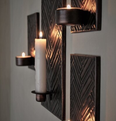 Väggljushållare Herringbone 15x30cm från Majas Cottage