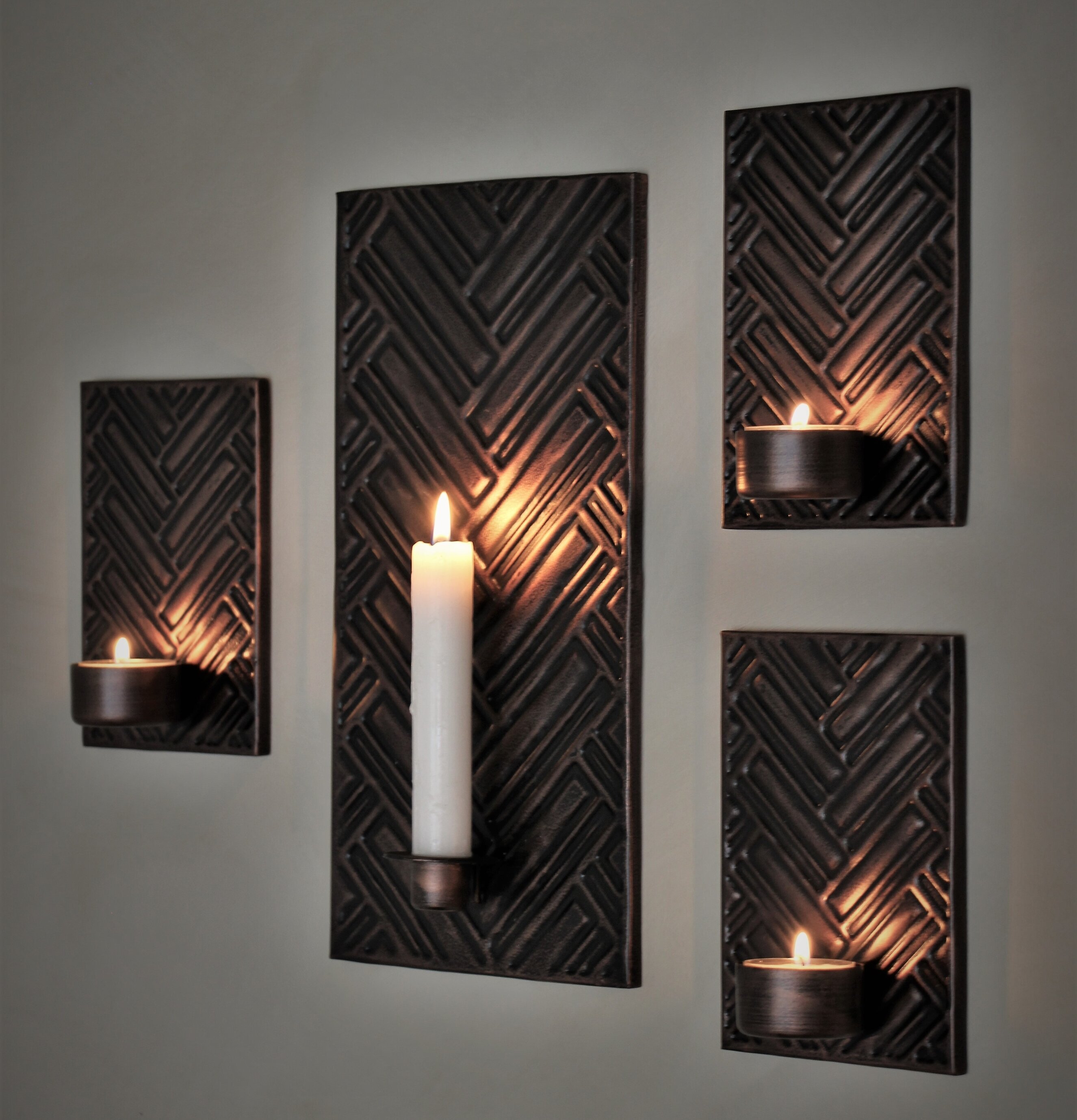 Väggljushållare Herringbone 15x30cm från Majas Cottage