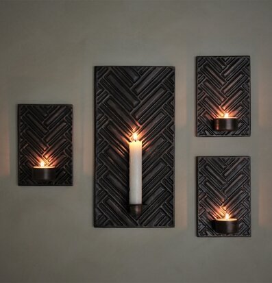 Väggljushållare Herringbone 15x30cm från Majas Cottage