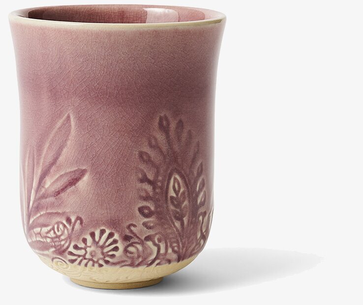 Latte Cup Arabesque Lavender från Sthål med reliefmönster