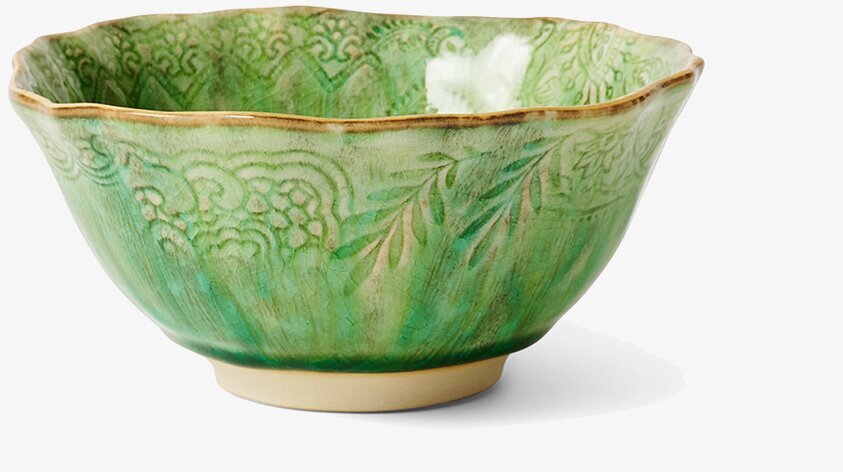 Skål Arabesque Seaweed från Sthål med gröna arabeskmönster