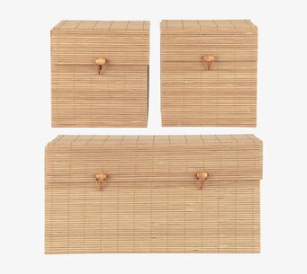 Förvaringslåda Bambu Set/3 Natur från IB Laursen