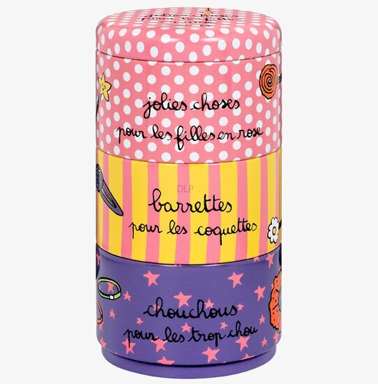 Plåtburk Håraccessoarer från Derrière la porte, färgglad