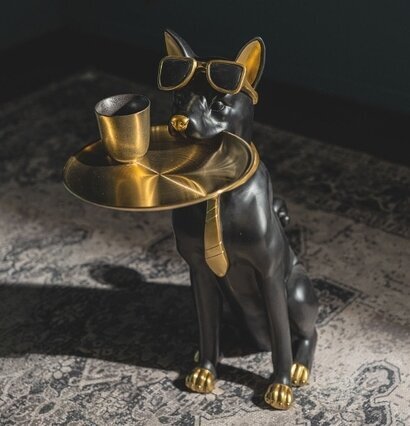 Sidobord Sunny Svart/Guld från Werner Voss med hunddesign