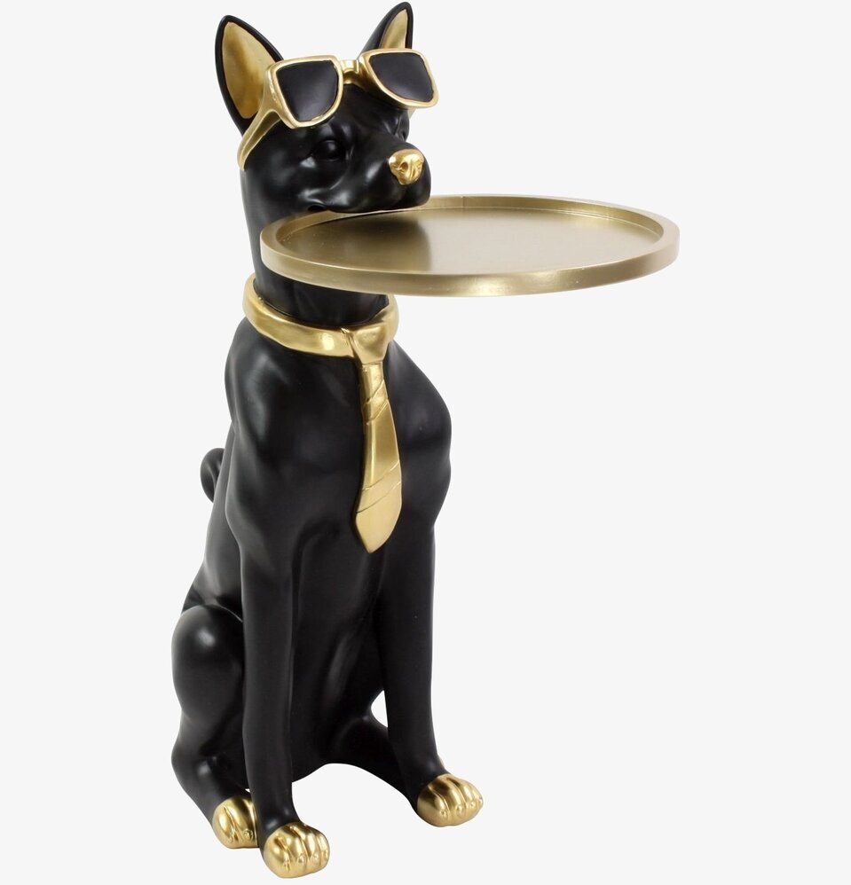 Sidobord Sunny Svart/Guld från Werner Voss, hundfigur