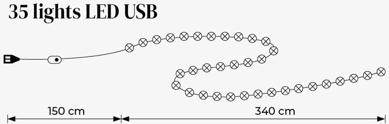 Ljusslinga Silver 35 LED - USB från Happy Lights i miljö