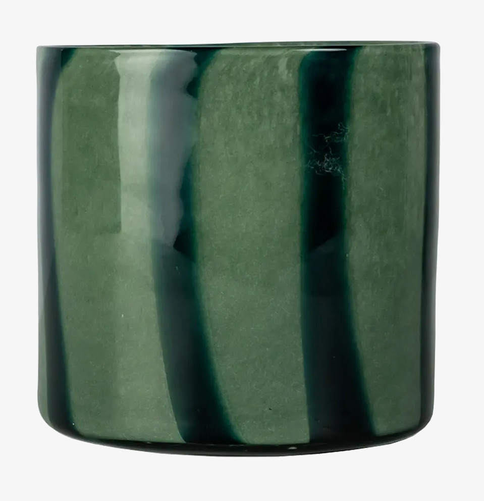 Bild av ljuslykta i gröna nyanser för heminredning