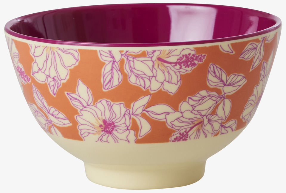 Liten Skål Faded Hibiscus Print från Rice med blommönster