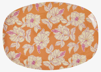 Tallrik Faded Hibiscus Print Rice Tallrikar Djupa tallrikar (ej skål) Desserttallrikar Assietter Barntallrikar Picknicktallrikar