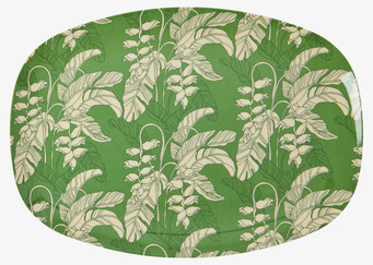 Tallrik Paradise Print från Rice med gröna blad och blommor