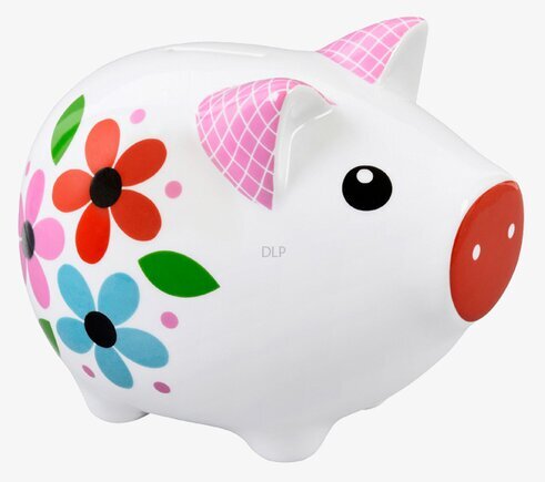 Spargris Blommor från Derriére la porte med färgglada blommor