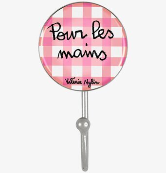 Kökskrok från Derriére la porte med rosa och vitt mönster