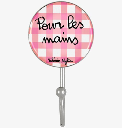 Kökskrok från Derriére la porte med rosa och vitt mönster