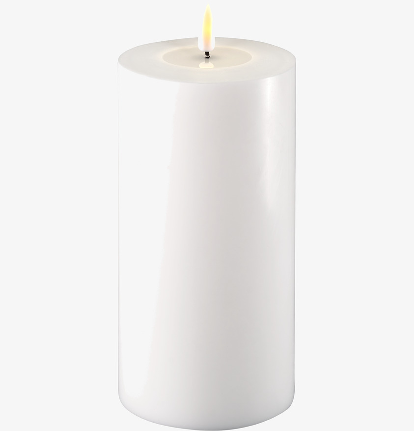 Blockljus LED Vit 10x20cm från Deluxe Homeart, vit bakgrund