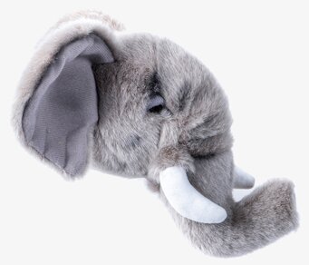 Djurhuvud Elefant Mini från Brigbys i mjukt plyschmaterial