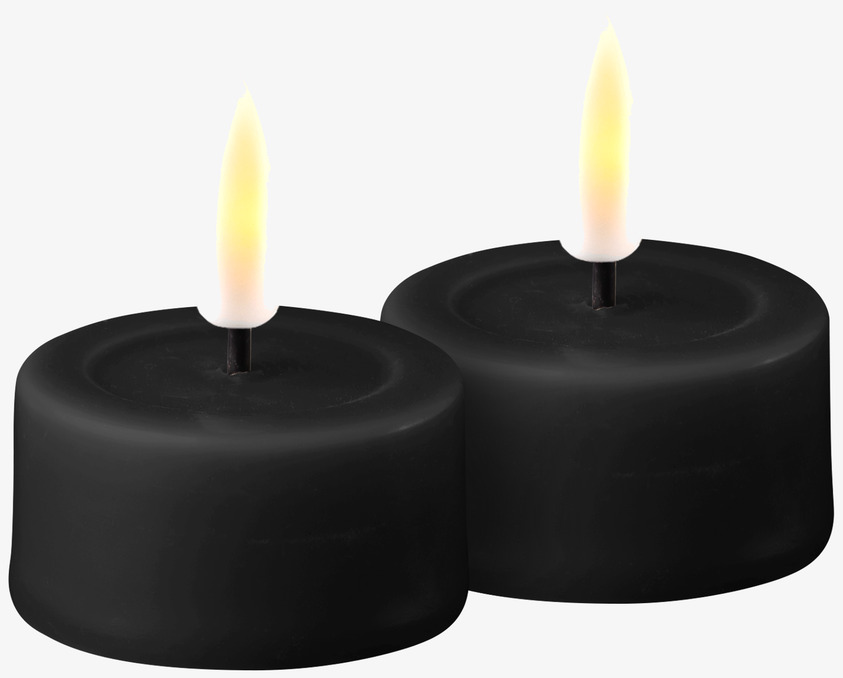 Värmeljus LED Svart 2-Pack från Deluxe Homeart i svart färg