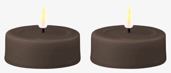 Stora Värmeljus LED Mocca 2-Pack från Deluxe Homeart