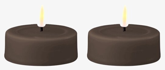 Stora Värmeljus LED Mocca 2-Pack från Deluxe Homeart